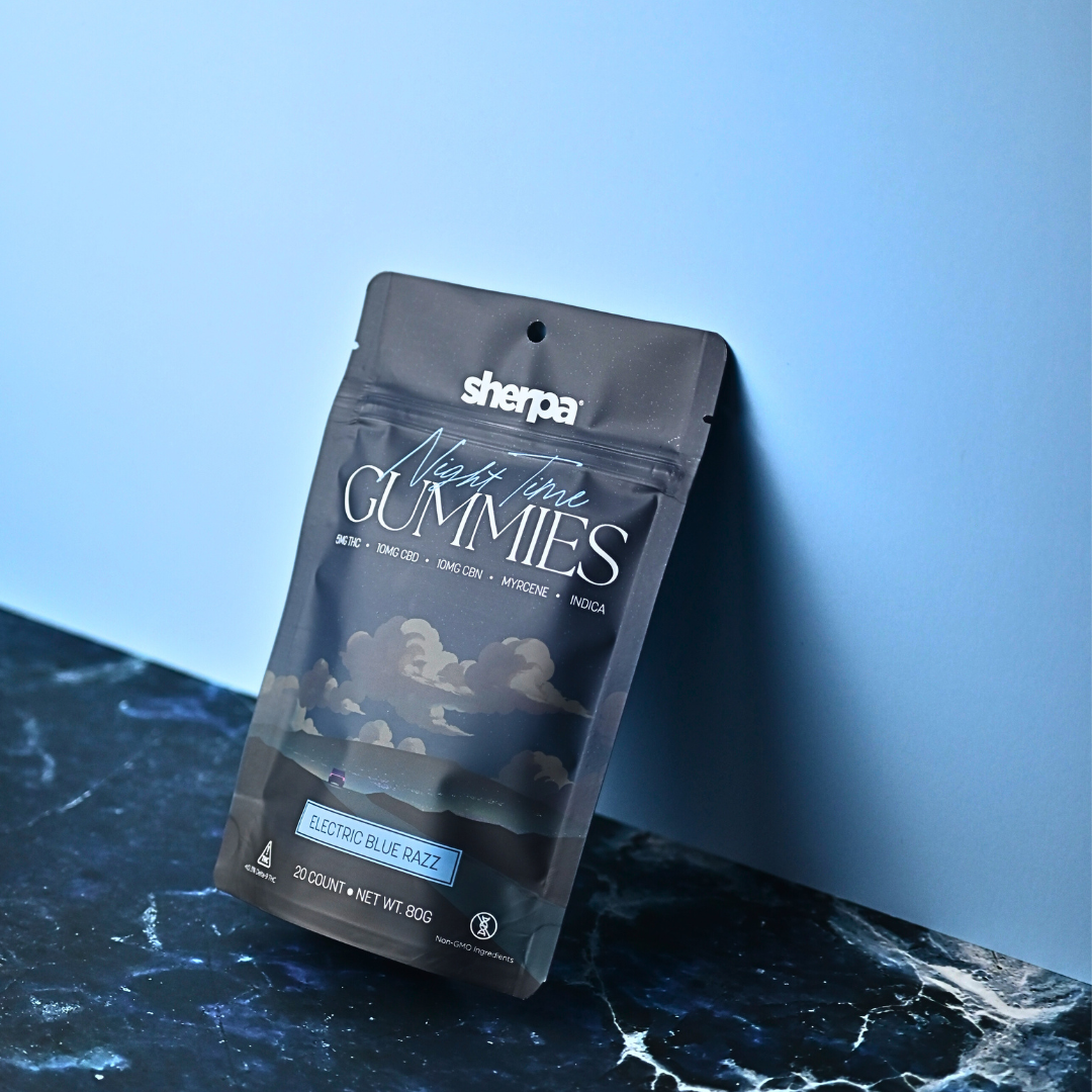 5mg THC Night Time Gummies - Electric Blue Razz - Sherpa 