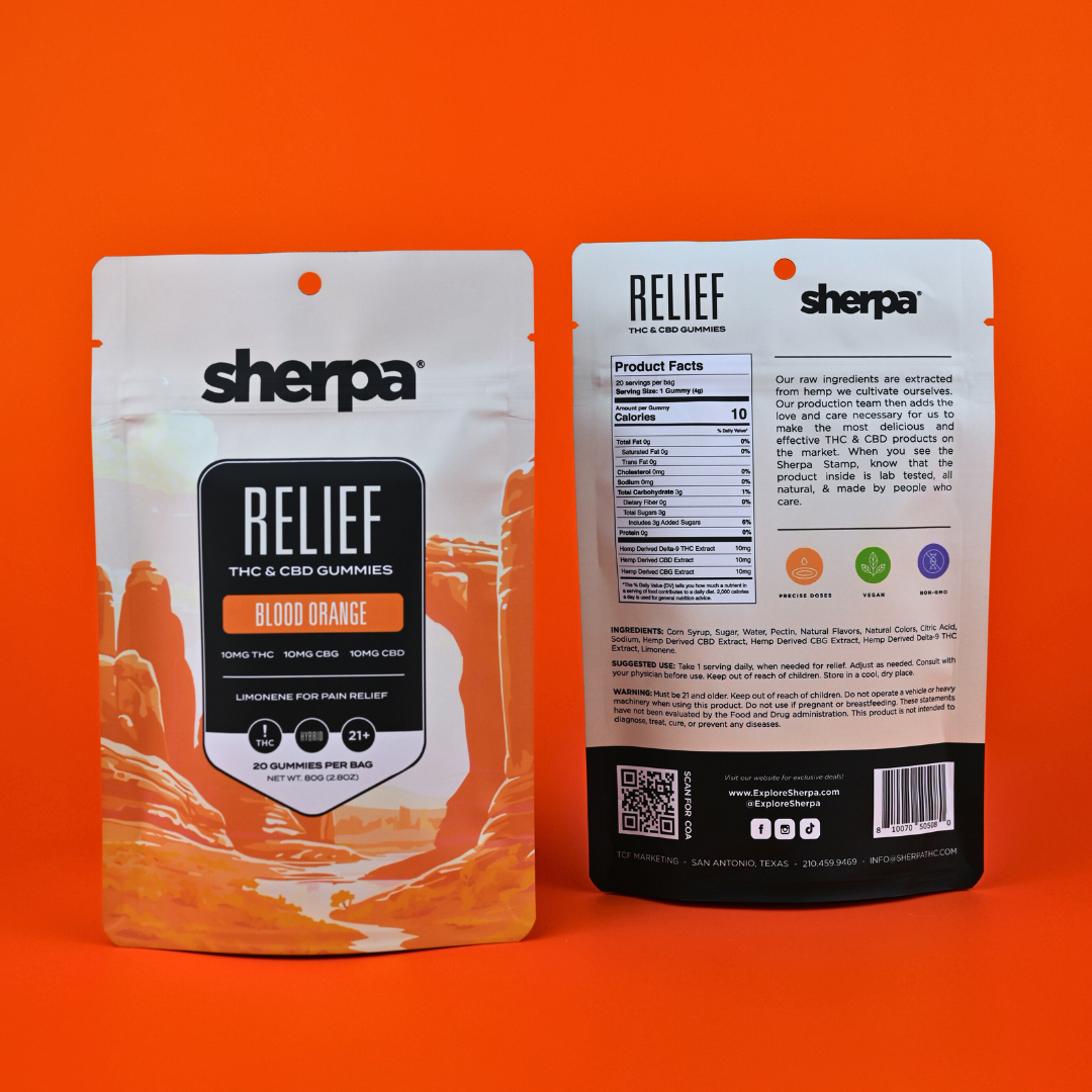 Sherpa 10mg THC Relief - Blood Orange Gummies - Sherpa 