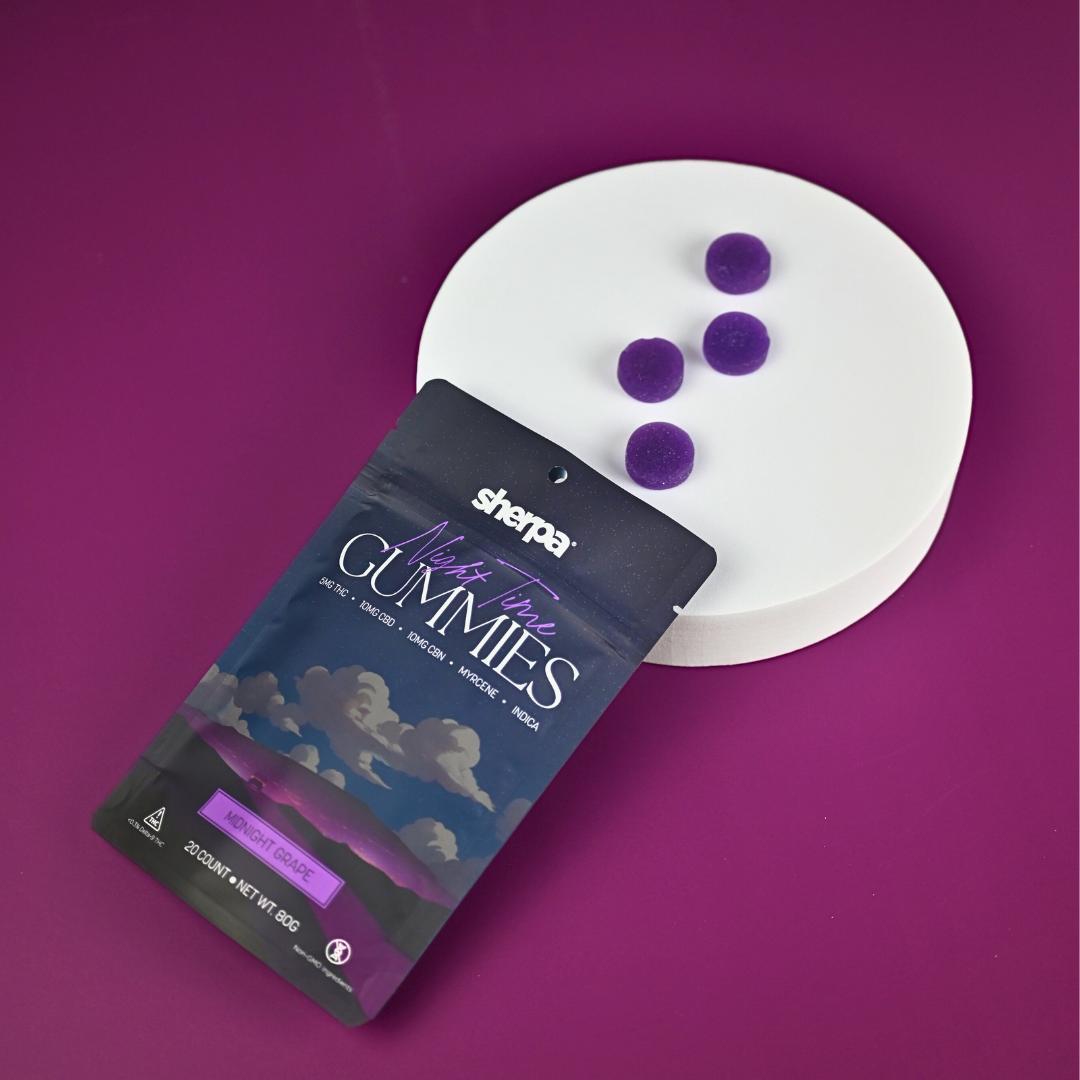 Night Time Gummies - Midnight Grape 5mg THC - Sherpa 