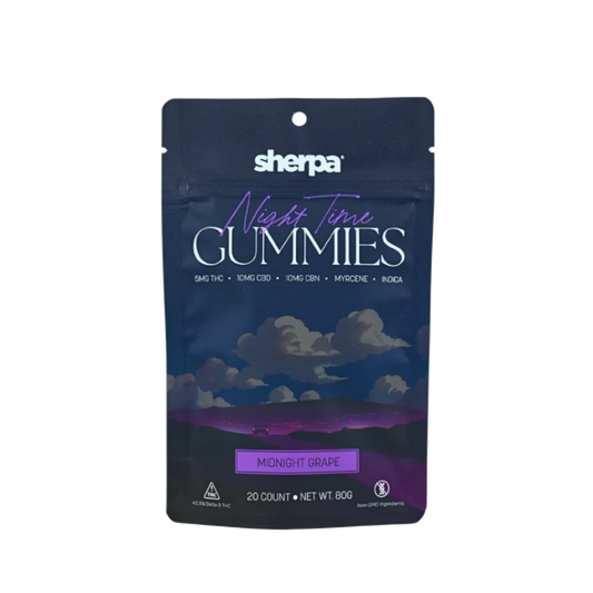 Night Time Gummies - Midnight Grape 5mg THC - Sherpa 