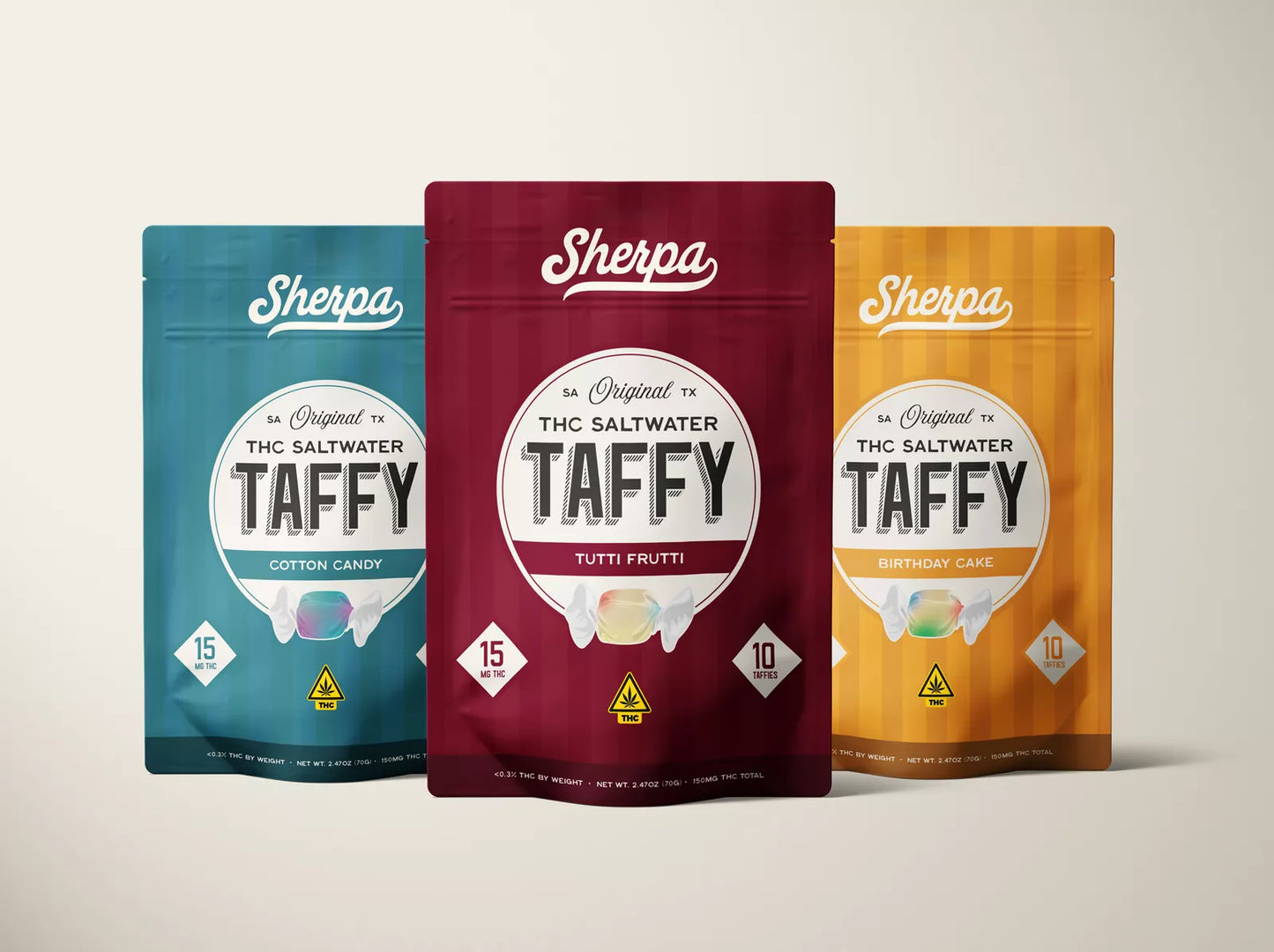 3pk 15mg THC Taffy - Sherpa 