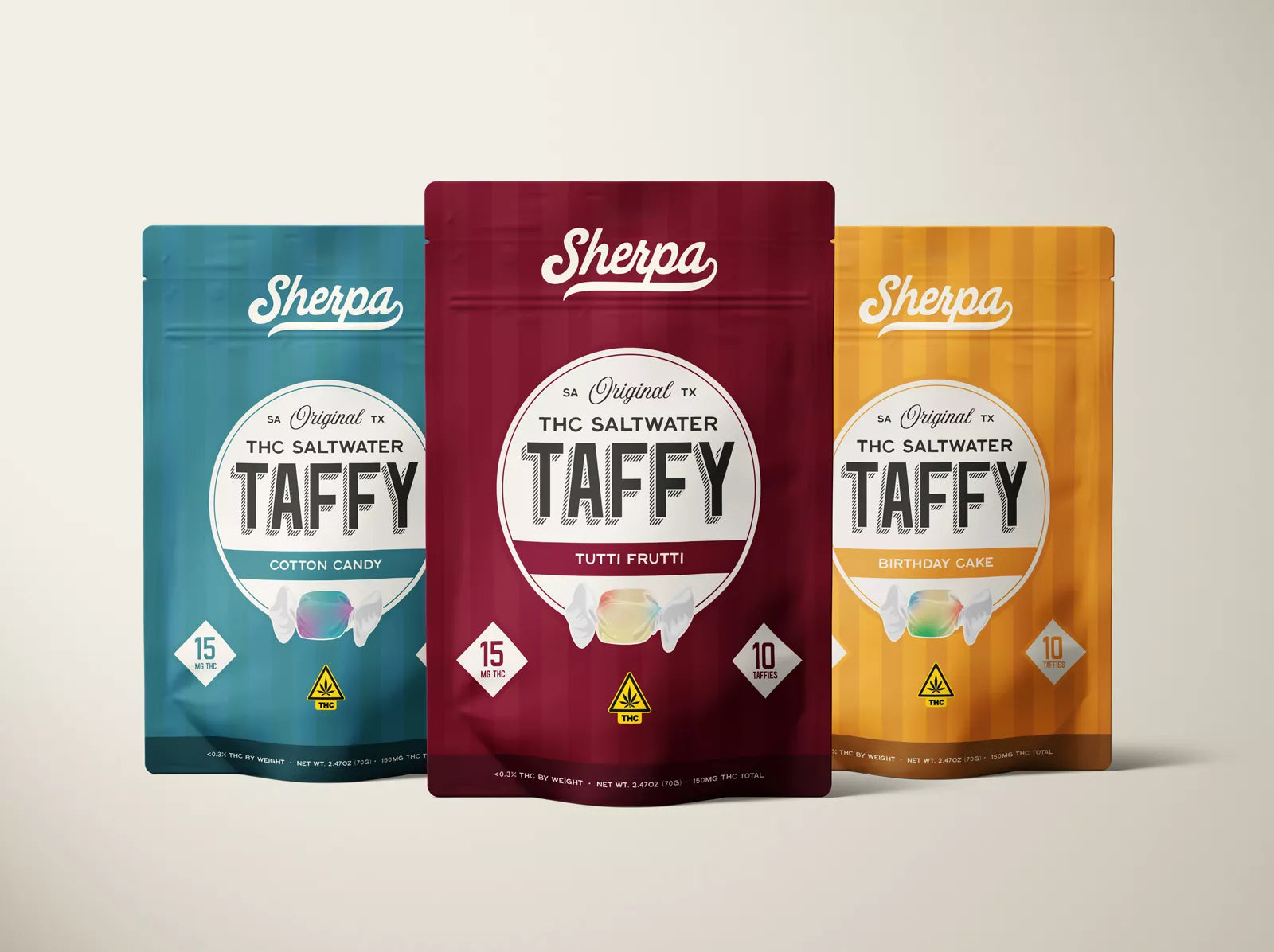 3pk 15mg THC Taffy - Sherpa 
