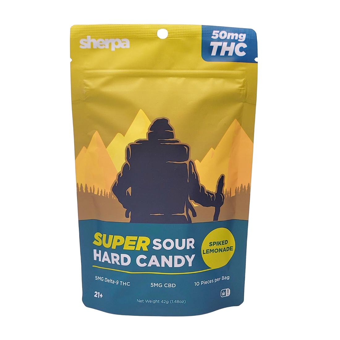 Sherpa Super Sour Hard Candy - Spiked Lemonade 50mg - Sherpa THC