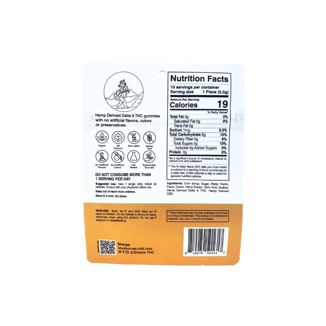 Sherpa Peach Gummies - 120mg - Sherpa THC