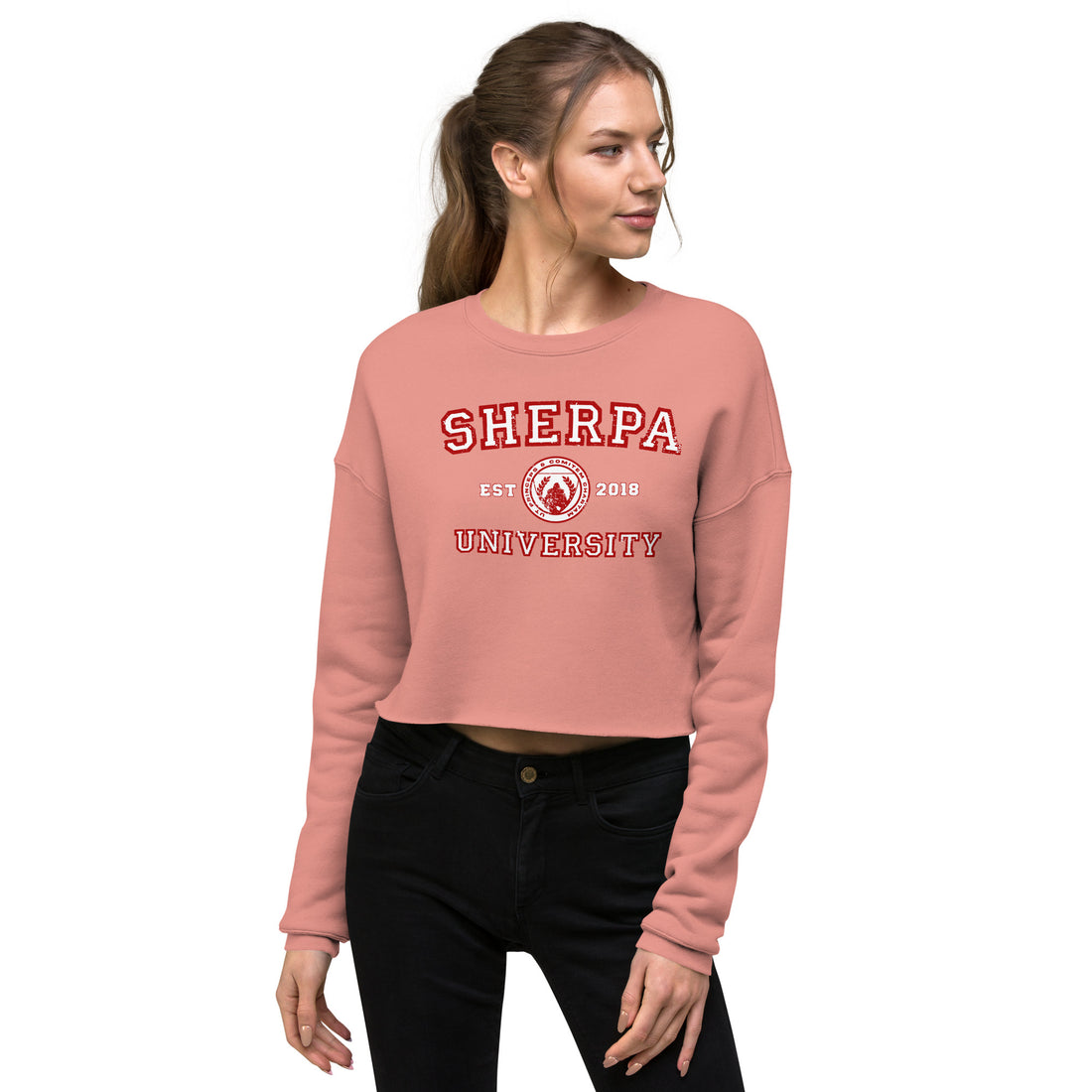 Sherpa University - Women's Cropped Sweatshirt - Sherpa THC